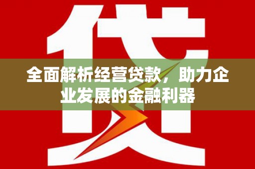 抚州全面解析经营贷款，助力企业发展的金融利器