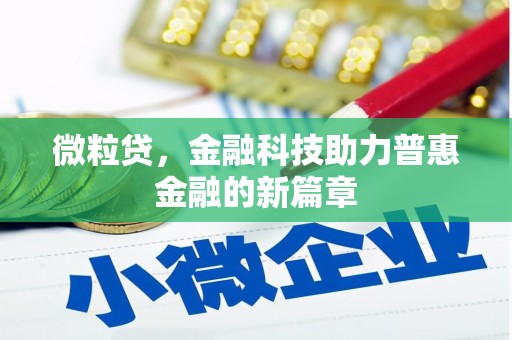 抚州微粒贷，金融科技助力普惠金融的新篇章