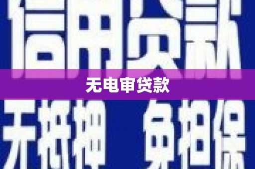 抚州无电审贷款