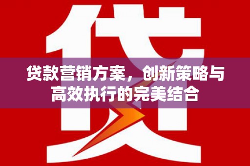 抚州贷款营销方案，创新策略与高效执行的完美结合