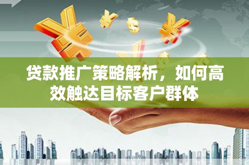 抚州贷款推广策略解析，如何高效触达目标客户群体