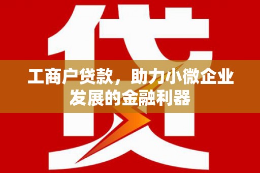 抚州工商户贷款，助力小微企业发展的金融利器