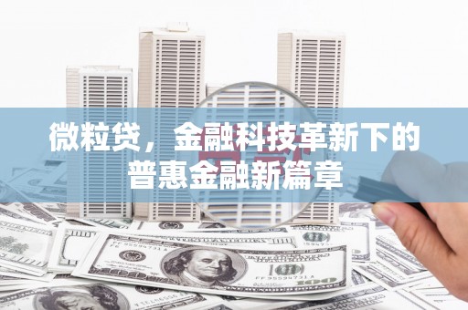 抚州微粒贷，金融科技革新下的普惠金融新篇章