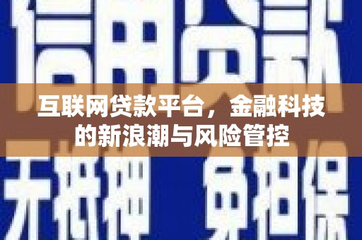 抚州互联网贷款平台，金融科技的新浪潮与风险管控